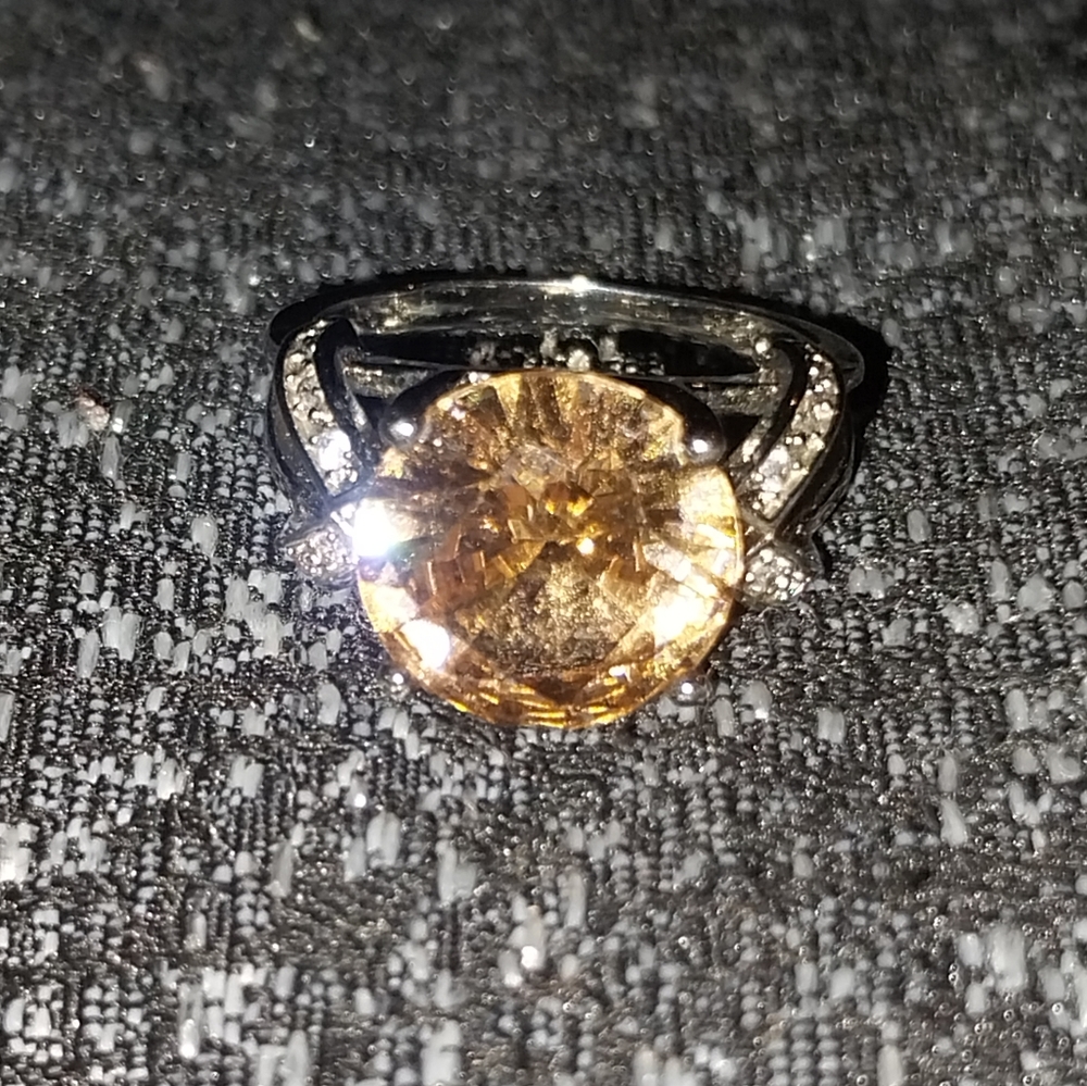 925 citrine and diamond ring
